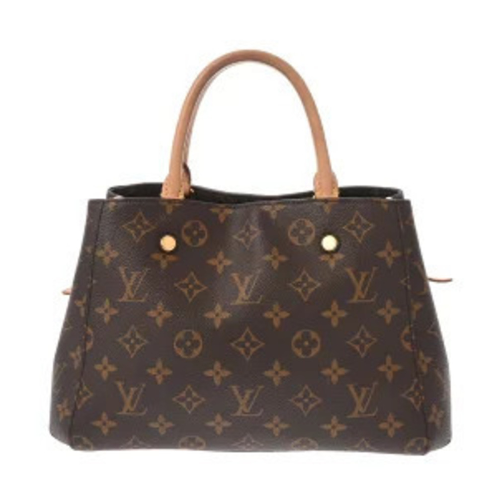 Louis Vuitton Monogram Montaigne Canvas Top Handle Bag Brown